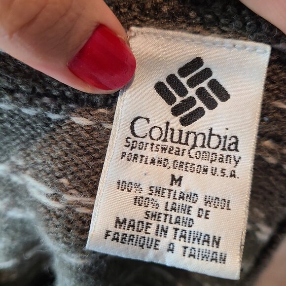 Vintage Birdseye Shetland Wool Sweater Womens Size Medium 1990s Columbia Green - Picture 7 of 8